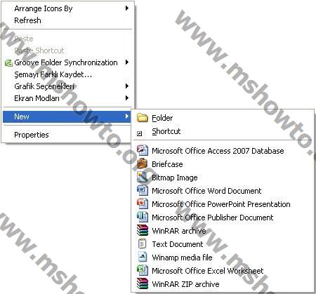 Context Menu'de Bulunan Office 2007 Seçeneklerini Office 97-2003′e Çevirmek